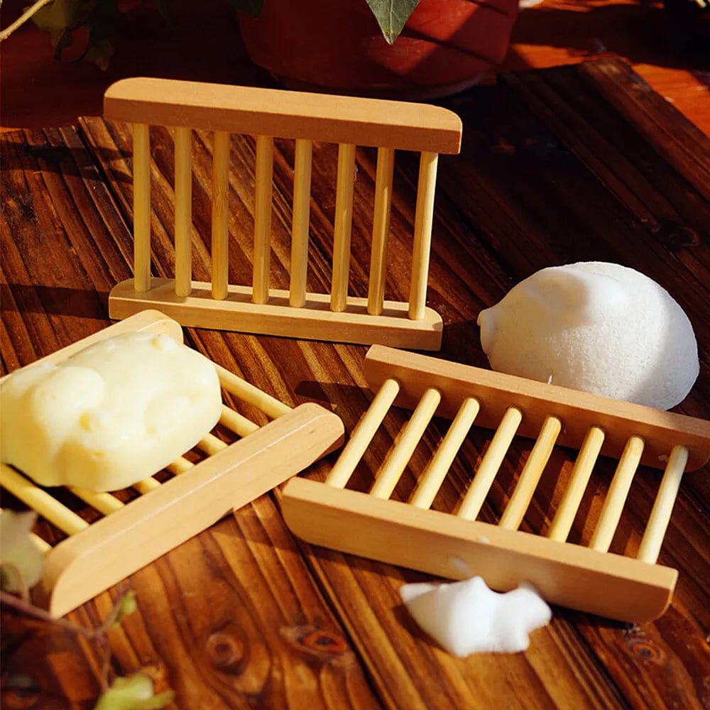 Natural Wooden Soap Dish Holder Tray