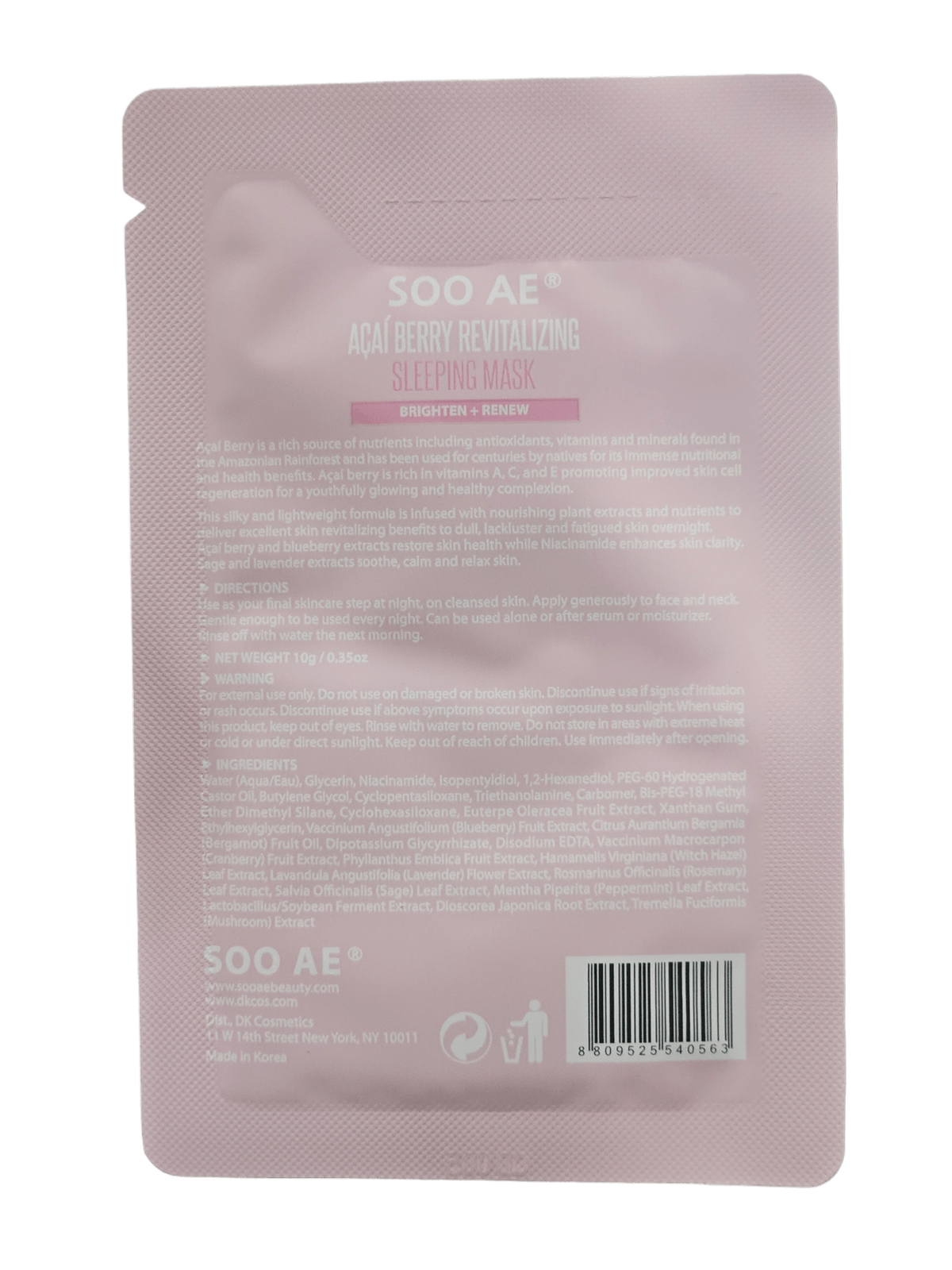 Soo AE  Beauty Products 12 Pack Acai Berry Revitalizing Sleeping Masks