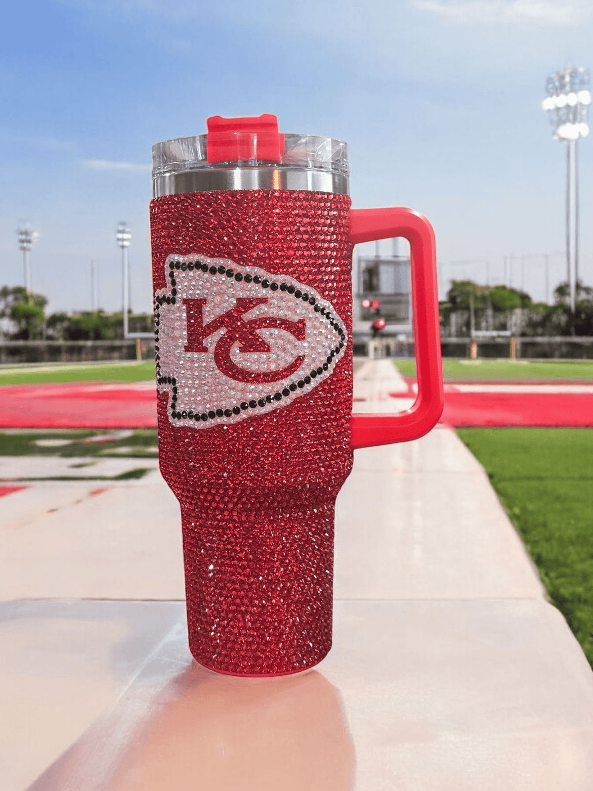 Kansas City Chiefs Rhinestone Encrusted 40oz Insulated Drink Tumbler – The Ultimate Chiefs Fan Accessory