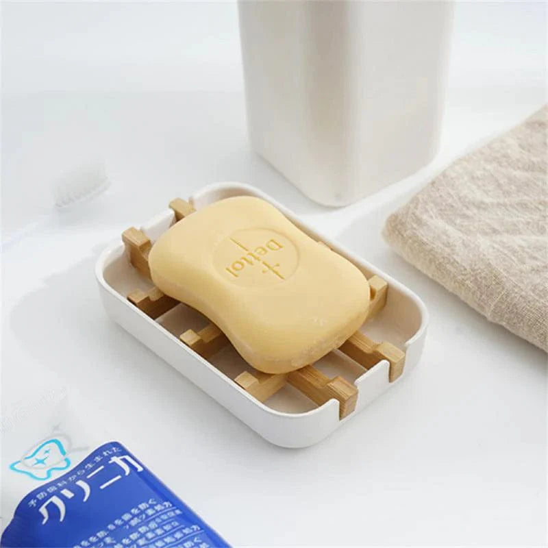 Eco-Friendly Bamboo Fiber Soap Dish – Sustainable & Self-Draining Design