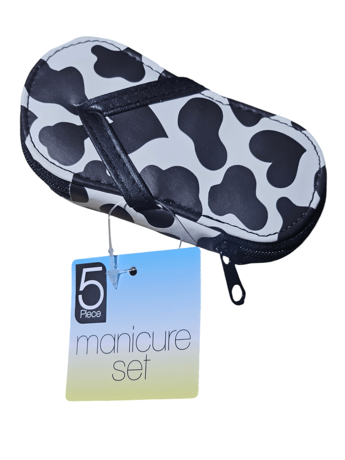 Cow Print Flip Flop 5 Piece Manicure Set